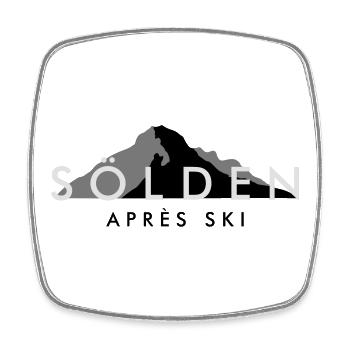 Sölden Apres Ski Berge Wintersport - Viereckiger Kühlschrankmagnet - Weiß - Vorne