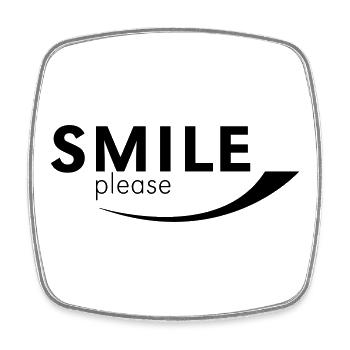Smile please - Viereckiger Kühlschrankmagnet - Weiß - Vorne