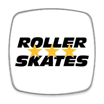Roller Skates - Viereckiger Kühlschrankmagnet - Weiß - Vorne