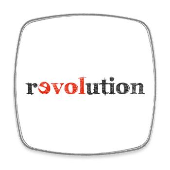 Révolution de l'amour - Magnet carré - blanc - Devant