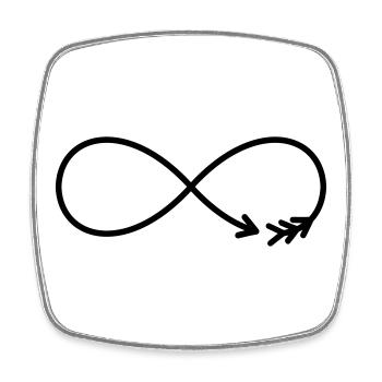 Flèche du Signe de l’Infini Cadeau Amour - Magnet carré - blanc - Devant