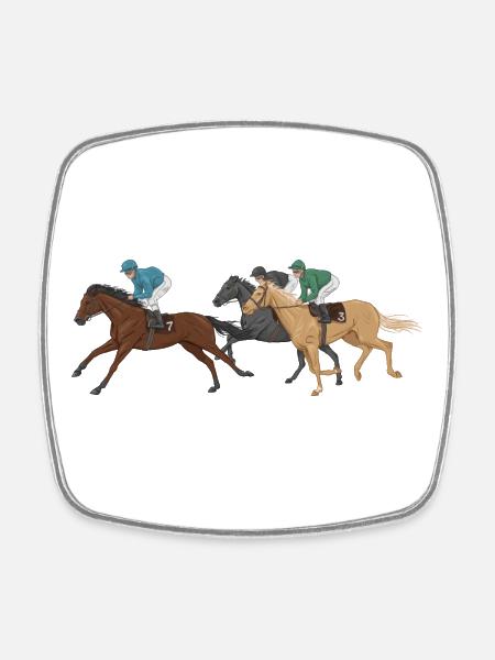 Jockeys - Square fridge magnet - white