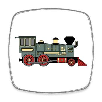 Dampflokomotive - Viereckiger Kühlschrankmagnet - Weiß - Vorne