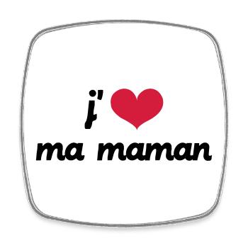 J'aime ma Maman - Magnet carré - blanc - Devant