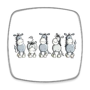 Funny Esel - Hausesel - Viereckiger Kühlschrankmagnet - Weiß - Vorne
