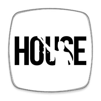 house musik - Viereckiger Kühlschrankmagnet - Weiß - Vorne