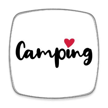 Camping Camper Herz Sommer Urlaub Wohnmobil Fan - Viereckiger Kühlschrankmagnet - Weiß - Vorne