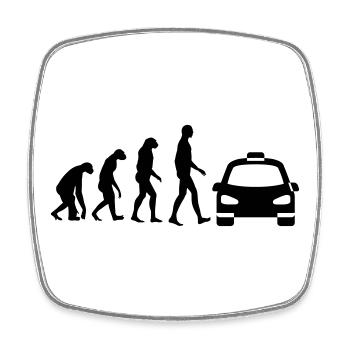 Taxi - Viereckiger Kühlschrankmagnet - Weiß - Vorne