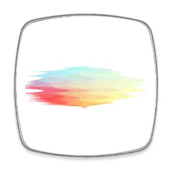 Nous le faisons de manière plus colorée | Combo aquarelle abstraite - Magnet carré - blanc - Devant