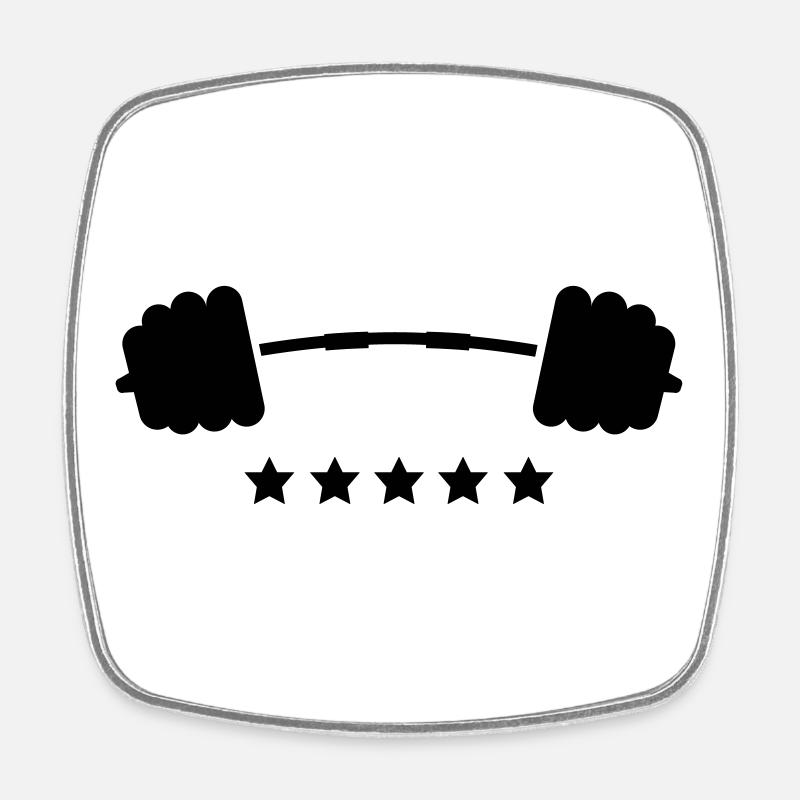 weights - Square fridge magnet - white