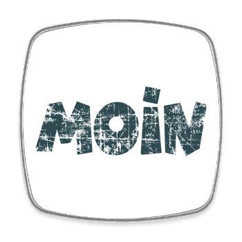 Moin (Vintage Dunkelblau) Guten Morgen Gruß - Viereckiger Kühlschrankmagnet - Weiß - Vorne