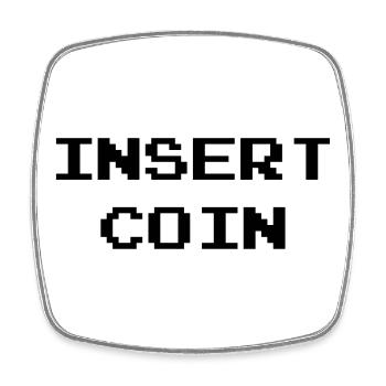 Insert Coin / Geek / Gaming / Gamer / Gamer / Game - Viereckiger Kühlschrankmagnet - Weiß - Vorne