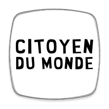 revolution / paix / peuple / voyage / écolo / - Magnet carré - blanc - Devant