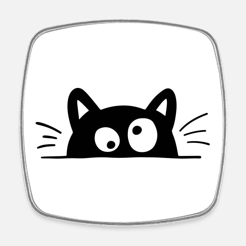 Funny Cat - Square fridge magnet - white