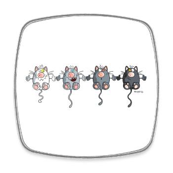 Mignon Chats - Magnet carré - blanc - Devant