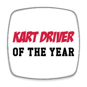 Go-Kart / Karting / Kart / Fahrer - Viereckiger Kühlschrankmagnet - Weiß - Vorne