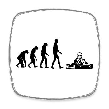 Go-Kart / Karting / Kart / Fahrer - Viereckiger Kühlschrankmagnet - Weiß - Vorne