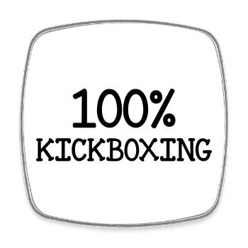 Kickboxen / Kickboxing / Kickboxer / Kick Boxing - Viereckiger Kühlschrankmagnet - Weiß - Vorne