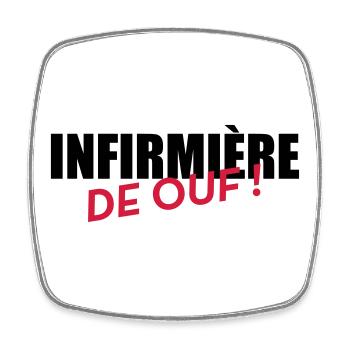 Infirmière / Infirmier / Hôpital / Médecine / - Magnet carré - blanc - Devant