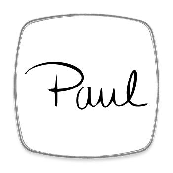 Paul - Magnet carré - blanc - Devant