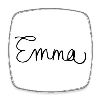 Emma - Viereckiger Kühlschrankmagnet - Weiß - Vorne