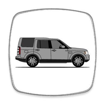 Discovery 4 Gray - Square fridge magnet - white - Front
