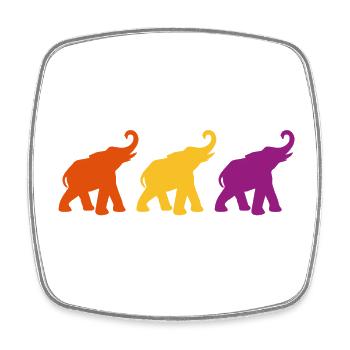 Drei Elefanten Love Yoga Indien Meditation - Viereckiger Kühlschrankmagnet - Weiß - Vorne