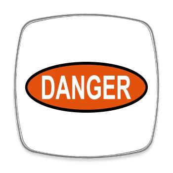 Danger - Square fridge magnet - white - Front