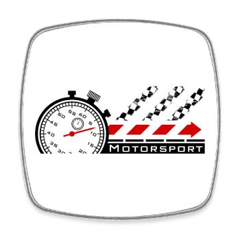 Motorsport stopwatch - Square fridge magnet - white - Front