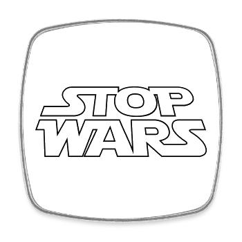 Kriegsgegner Stop Wars - Viereckiger Kühlschrankmagnet - Weiß - Vorne