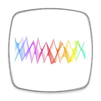 Lignes abstraites Design 04 - Magnet carré - blanc - Devant