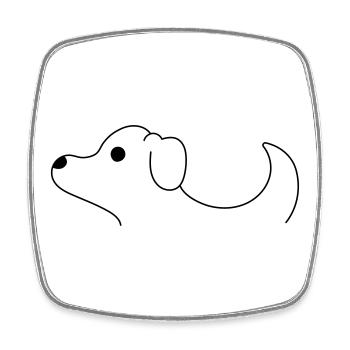 T-Shirt für Frauen und Männer mit Hund - Viereckiger Kühlschrankmagnet - Weiß - Vorne