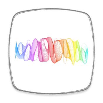Lignes abstraites Design 12 - Magnet carré - blanc - Devant