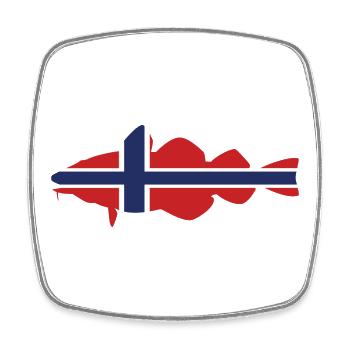 Cod Norway - Square fridge magnet - white - Front