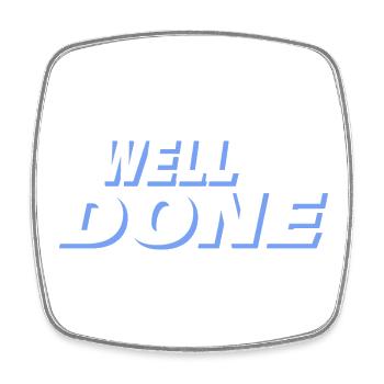 WELL DONE - Square fridge magnet - white - Front