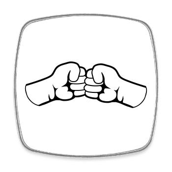 2 Bro Fist clenched fists friends team greeting - Square fridge magnet - white - Front