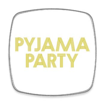 PAJAMA PARTY Bathrobe - Square fridge magnet - white - Front