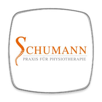 Physio Schumann Colourful - Viereckiger Kühlschrankmagnet - Weiß - Vorne