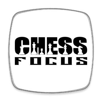 Chess Focus - Viereckiger Kühlschrankmagnet - Weiß - Vorne