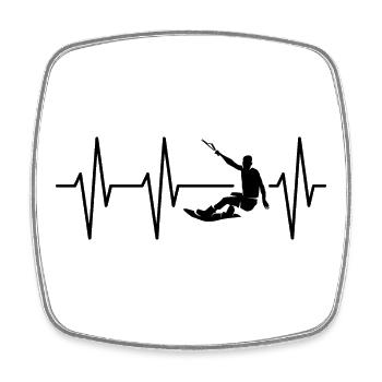 Wakeboarder Kitesurfeur Heartbeat Pulse Icon - Magnet carré - blanc - Devant