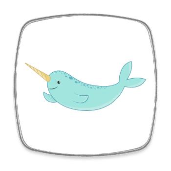 narwhal - Square fridge magnet - white - Front