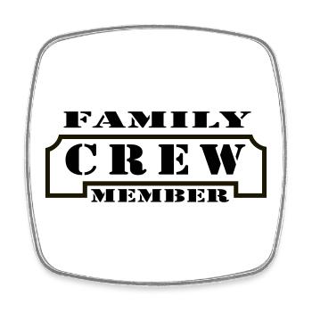 Family Crew Member - Viereckiger Kühlschrankmagnet - Weiß - Vorne