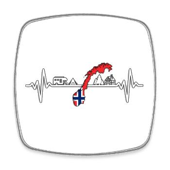 Norway Camper Norwegen Camping Design - Viereckiger Kühlschrankmagnet - Weiß - Vorne