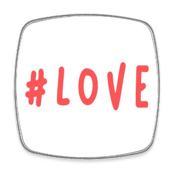 JUST MARRIED. ES LEBE DIE EHE. VALENTINSTAG - Viereckiger Kühlschrankmagnet - Weiß - Vorne