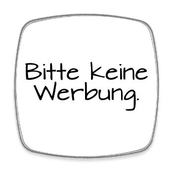 Bitte keine Werbung - Viereckiger Kühlschrankmagnet - Weiß - Vorne