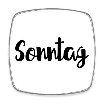 Sonntag Woche Wochenende - Viereckiger Kühlschrankmagnet - Weiß - Vorne