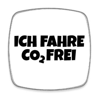 Ich fahre CO2 Frei Fahrrad Spruch - Viereckiger Kühlschrankmagnet - Weiß - Vorne