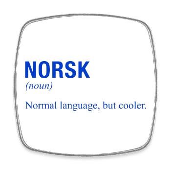 NORWAY Norway Norwegian Language Norwegian - Square fridge magnet - white - Front