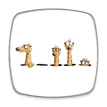 Drôle de suricates I Wildlife Fun - Magnet carré - blanc - Devant