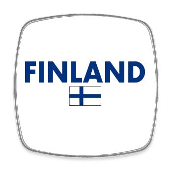 Finlande - Magnet carré - blanc - Devant